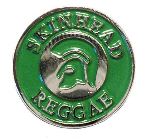 Pin de metal esmaltado para casco de troyano de reggae verde