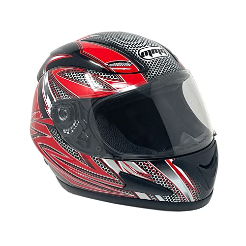 MMG Casco de Moto Integral: Aprobado ECE R 22.05, dise&ntilde;o Moderno y Mayor Comodidad para Adultos, Rojo (M)