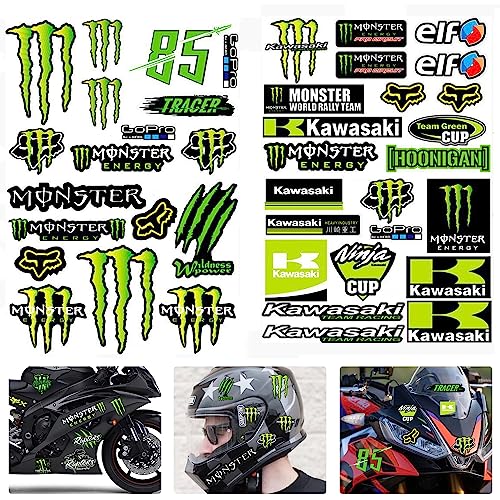 YISKY Adhesivo de Motocicleta, Calcoman&iacute;a monstruo, Skateboard Coche Pegatinas, Motocross Stickers, Pegatina Monster Energy para casco de moto, para motocicletas, cascos, motos de cross, monopatines