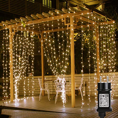 LE Guirnalda de luces LED 22m 200 LED Blanco cálido Alambre de cobre impermeable, Decoración de fiestas, Guirnalda de luces de Navidad