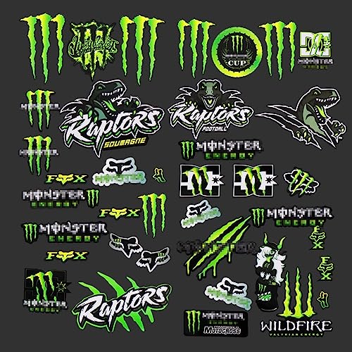 2 hojas de pegatinas Monster Energy, para casco de moto, motocross, patrocinadores, pegatinas Monster Energy para cascos, motocicletas, monopatines, motos de cross,